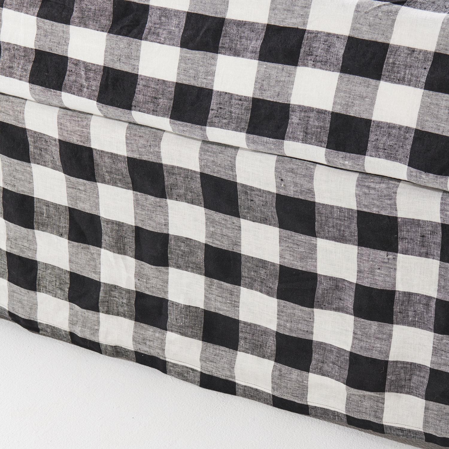 Black &amp; White Gingham Linen Valance