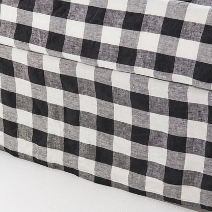 Black &amp; White Gingham Linen Valance