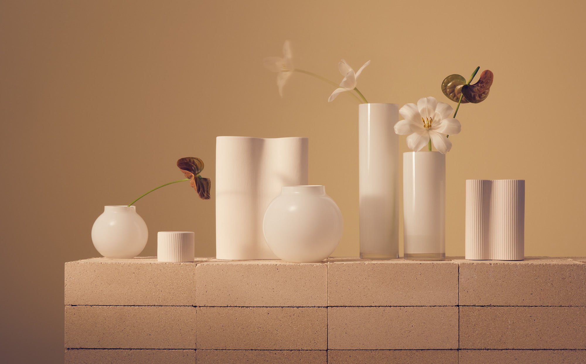Opal Pillar Vase White - Medium