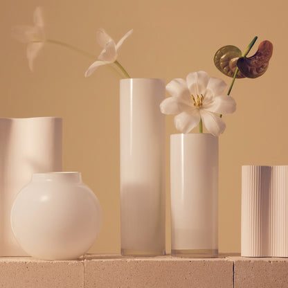 Opal Pillar Vase White - Medium