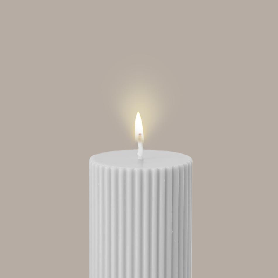 Wide Column Pillar Candle - Cream White