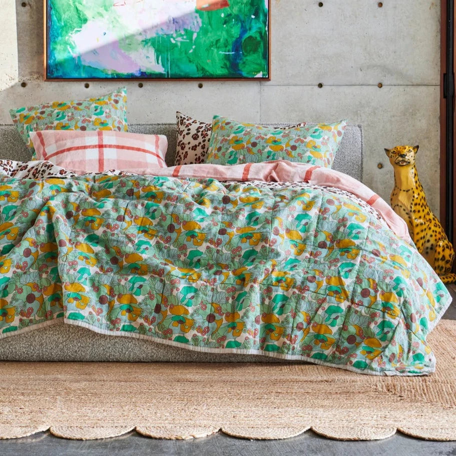 Leopard &amp; Sunday Double Sided Quilt