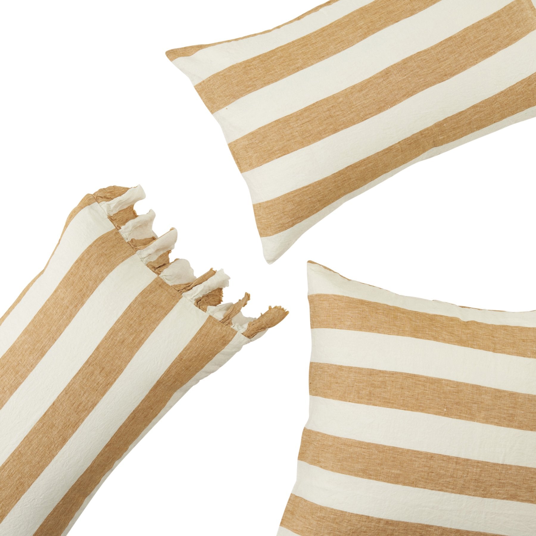Turmeric Stripe  Ruffle Pillowcase Set