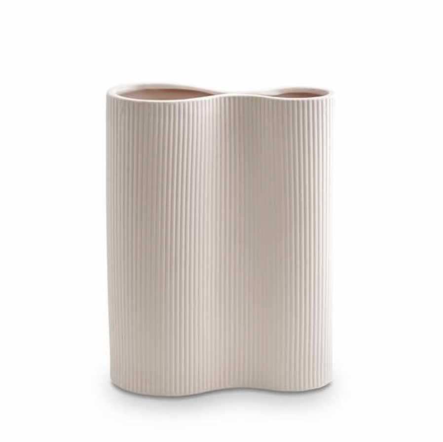Ribbed Infinity Vase Nude -  Medium