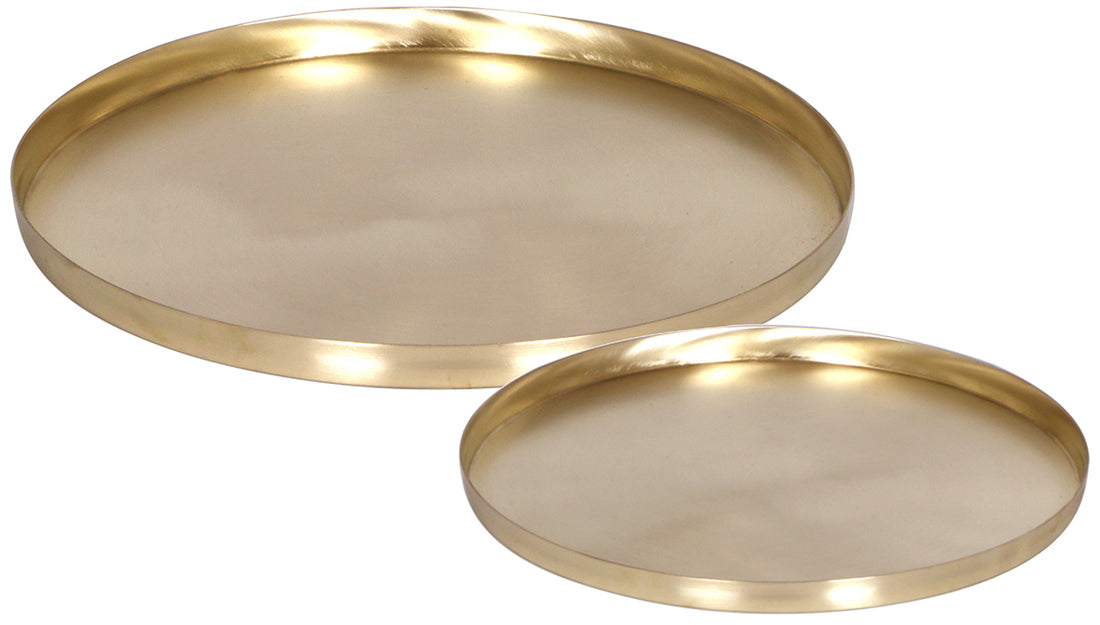 Round Tray Set of 2 - Brass