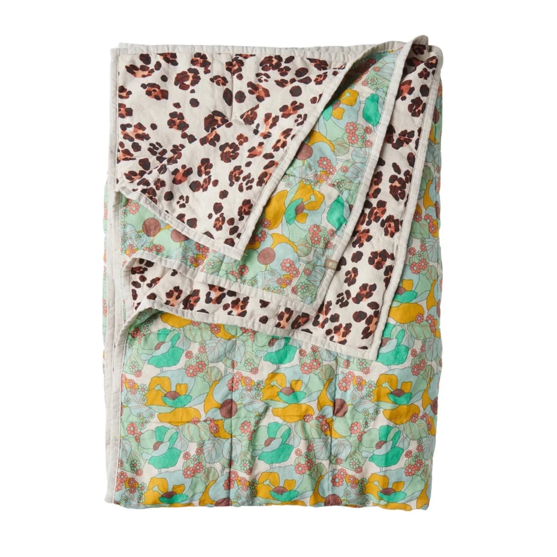 Leopard &amp; Sunday Double Sided Quilt