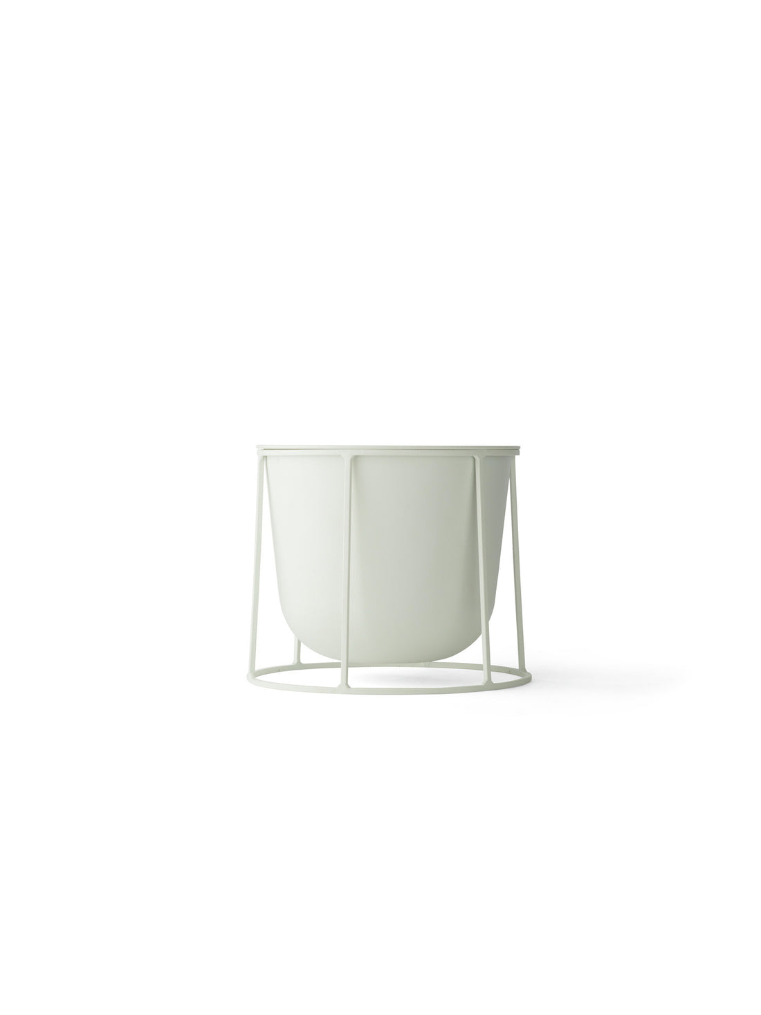 Wire Base + Flower Pot  - White
