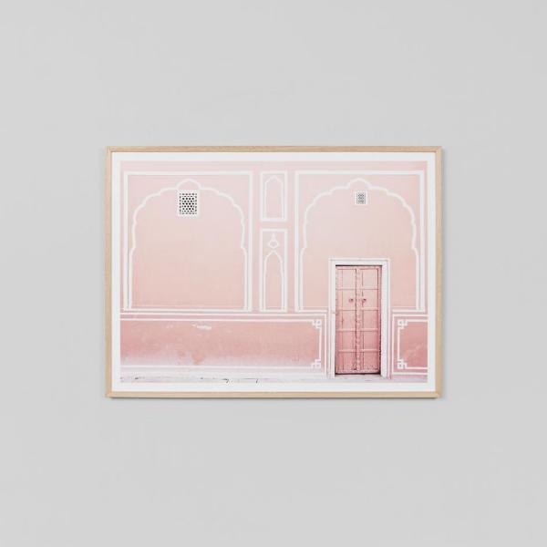 Pink City Door Framed Print