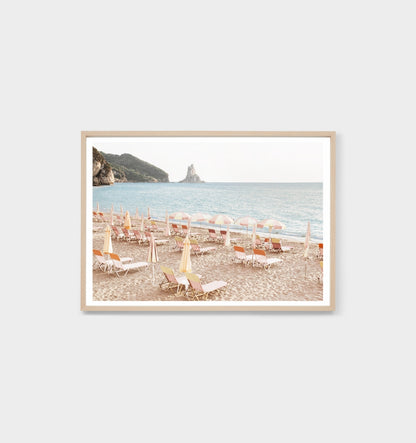 Sunset Parasols Framed Print